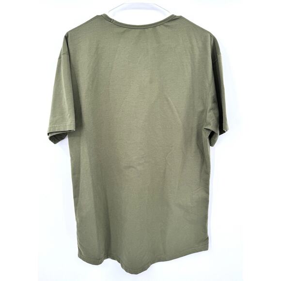 BYLT Drop Cut Shirt Men’s Large Green Short Sleeve Stretch Tee T-shirt Fitted - Picture 4 of 7